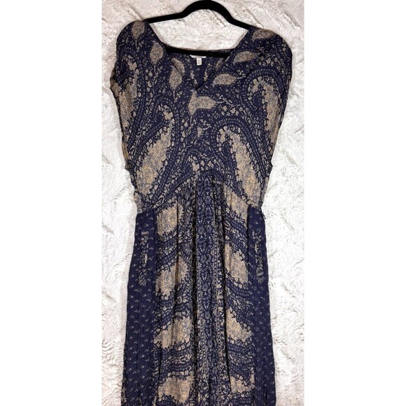 Lucky Brand Navy and Beige Maxi Dress - Picture 3 of 12